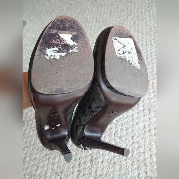 TORY BURCH Jude Pumps Snake print with silver Logo size 8M - Picture 15 of 15